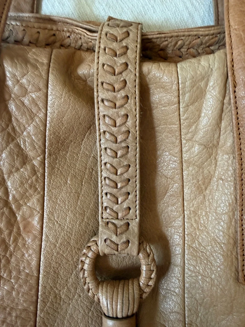 Day & Mood Leather Tassel Slouchy Boho Hobo Shoulder Bag Purse in Tan